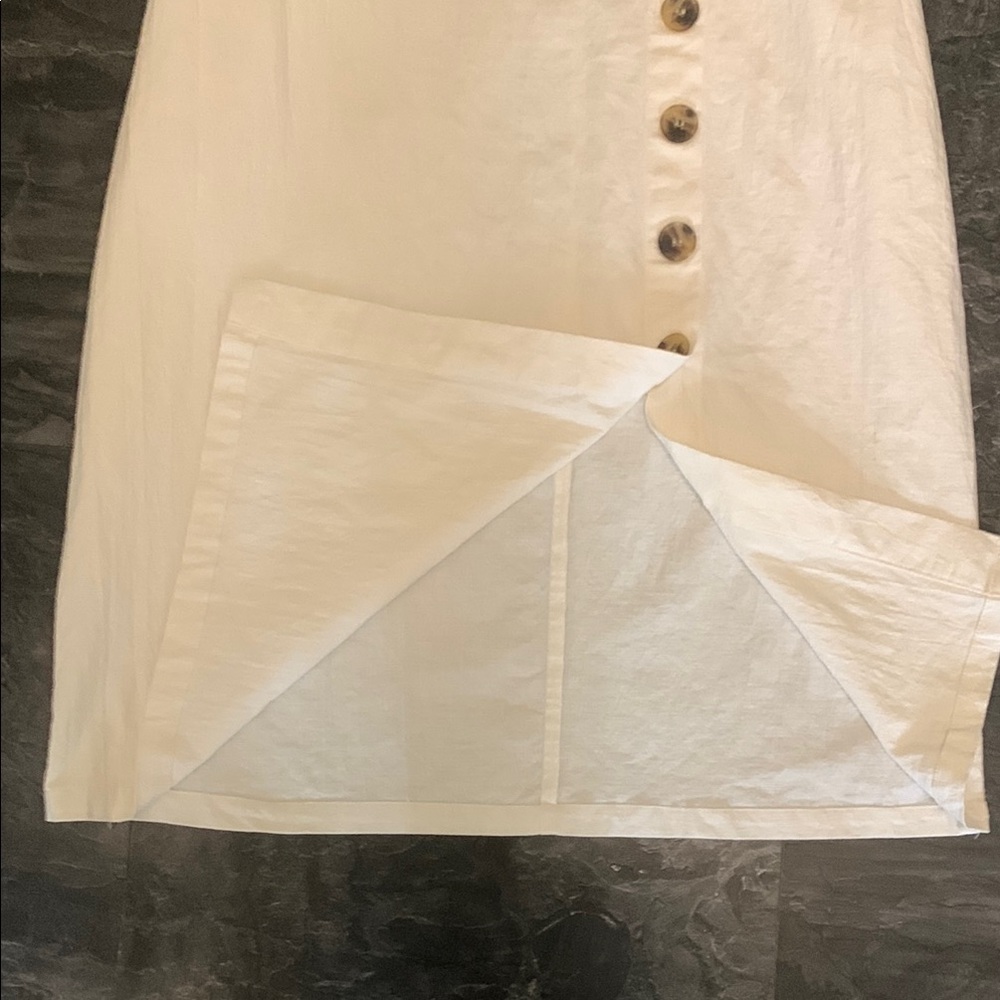 Cream Buttoned Spaghetti Strap Midi Sundress - Picture 4 of 7